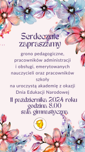 Read more about the article Dzień Edukacji Narodowej-zaproszenie