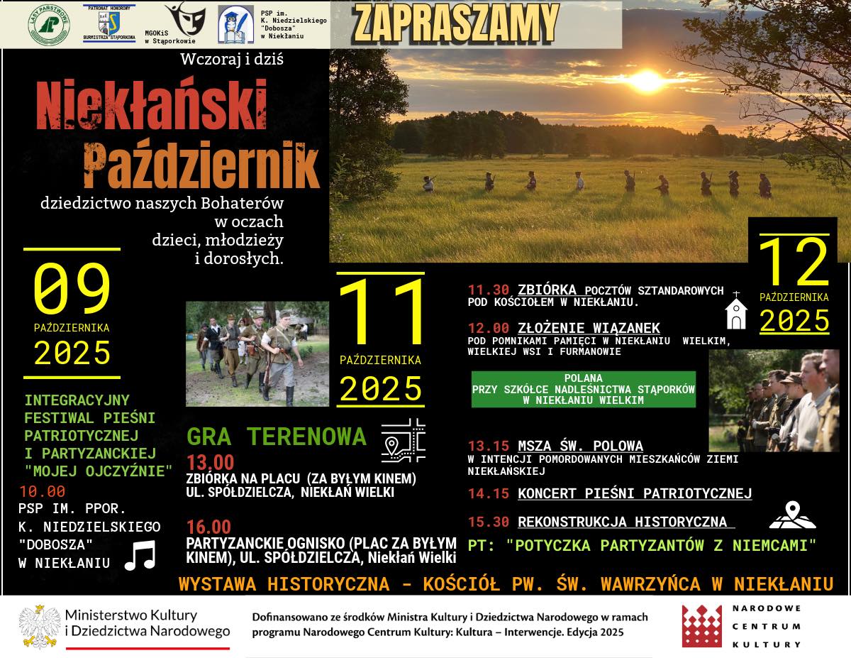 You are currently viewing Integracyjny Festiwal Pieśni Patriotycznej i Partyzanckiej w Niekłaniu – 2025 r.